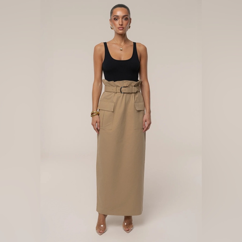 JLUXLABEL KHAKI NEW EDGE CARGO SKIRT